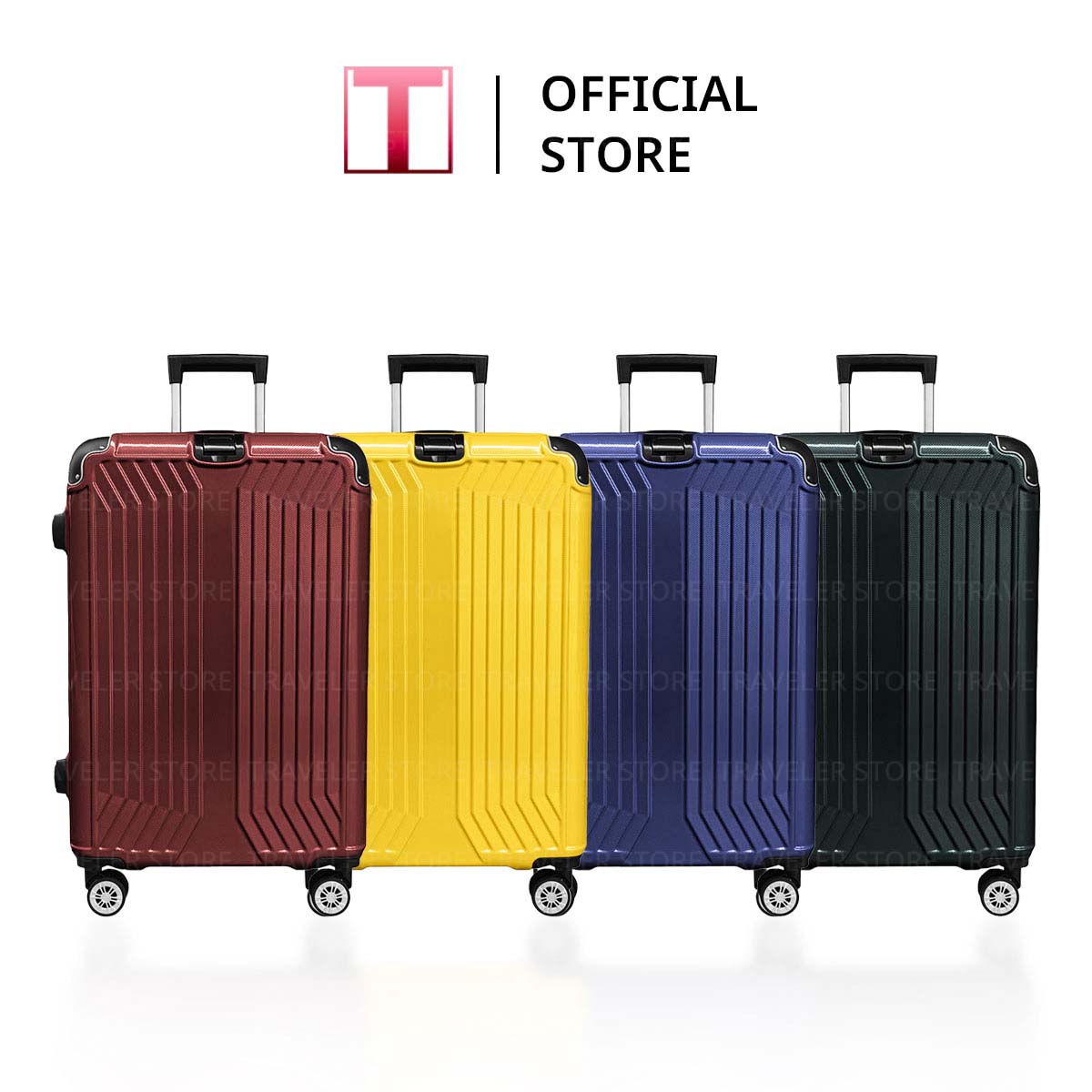 Traveler กระเป๋าเดินทาง ขนาด 20 24 และ 28 นิ้ว กระเป๋าเดินทางล้อลาก รุ่น T10 วัสดุ ABS+PC 100% แข็งแรง ยืดหยุ่น ซิปขยาย ราคา 1,099 บาท*ส่งฟรี