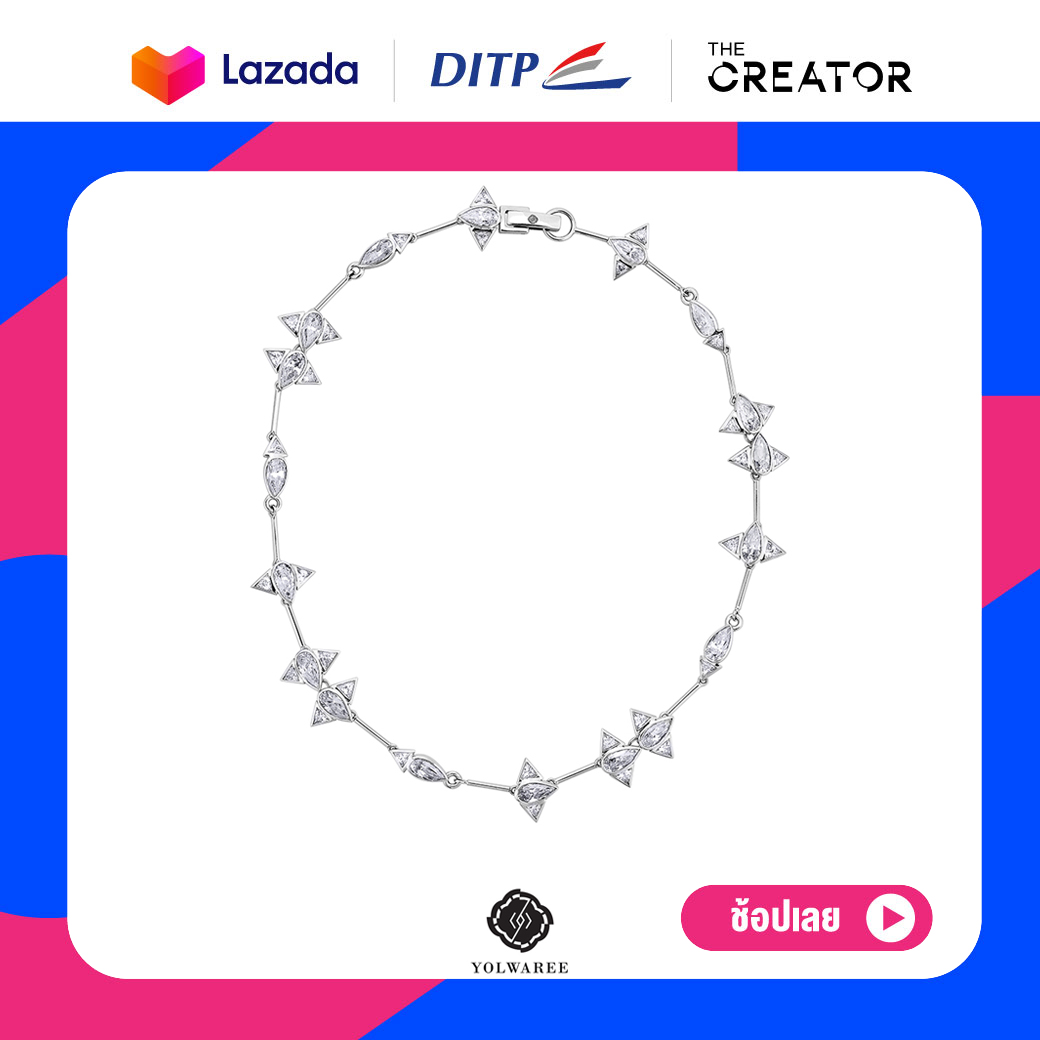 YOLWAREE - ARUN CHOKER สร้อยคอเงินแท้ ประดับเพชรคิวบิกเซอร์โคเนีย (The stones are Cubic Zirconia ) ราคา 12,900 บาท*ส่งฟรี