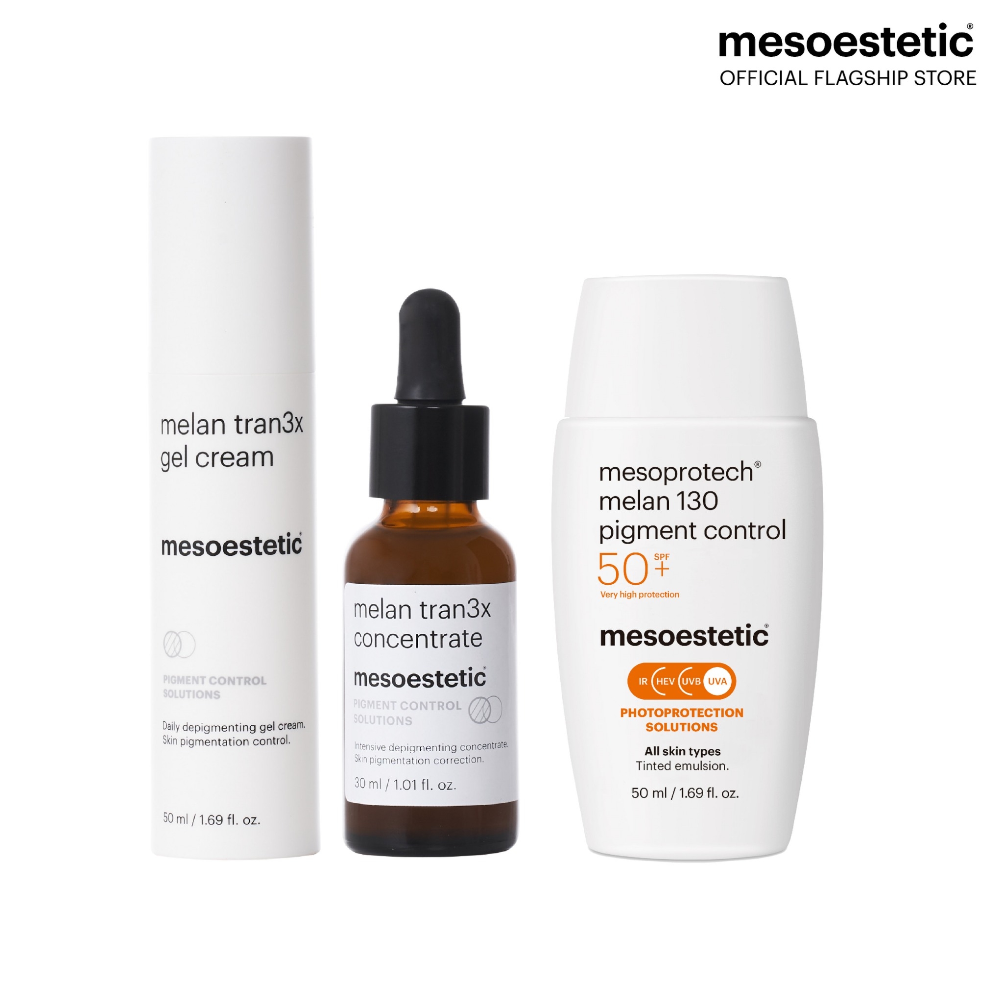 melan tran3x concentrate + melan tran3x gel cream + melan 130 pigment control ราคา 6,790 บาท*ส่งฟรี