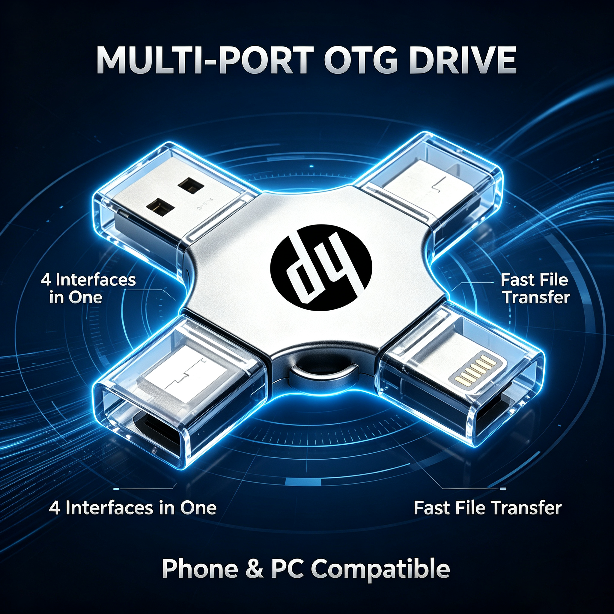 Hepi Has 4 Multi-Port Otg Drives in One Interface. Fast File Transfer. Supports Phones and Pcs. ราคา 176 บาท*ส่งฟรี