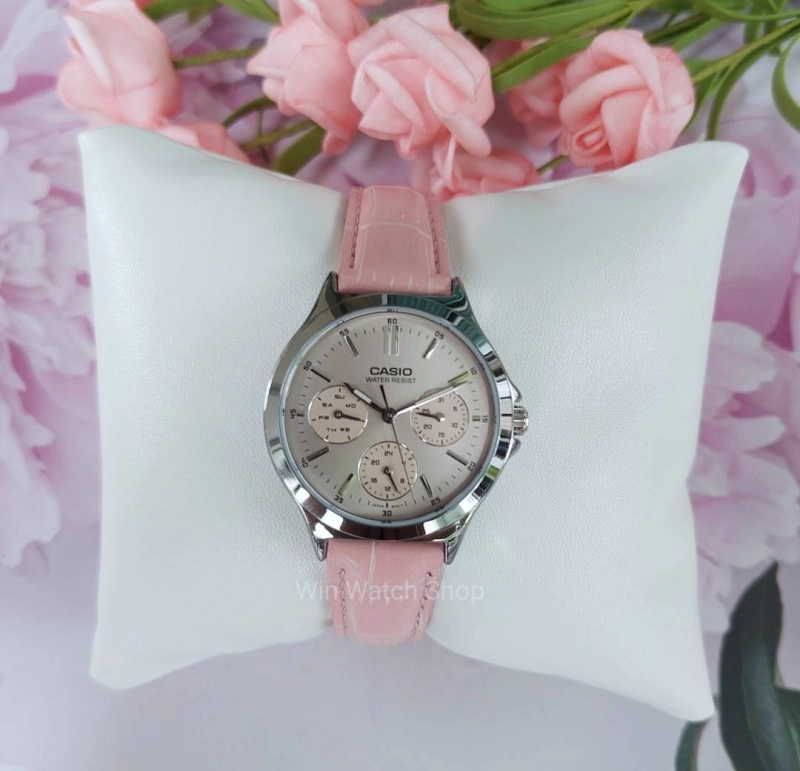 รูปภาพสินค้าแรกของWin Watch shop นาฬิกา CASIO รุ่น LTP-V300L-4A นาฬิกาผู้หญิง สายหนังสีชมพู สุดน่ารัก สินค้าของแท้ 100% รับประกันสินค้า 1 ปีเต็ม (ส่งฟรี เก็บเงินปลายทางได้)