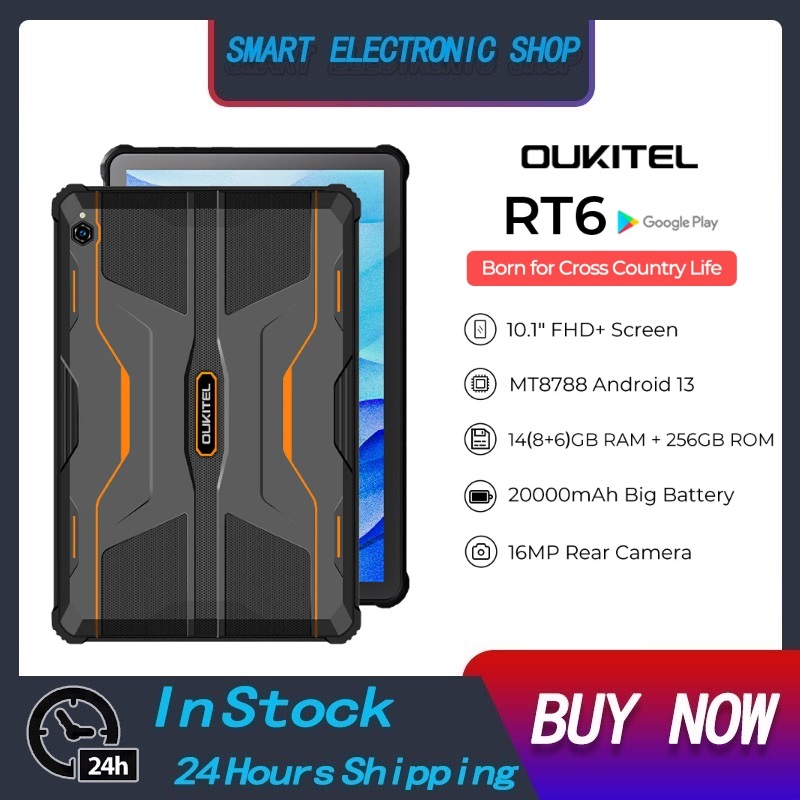 Oukitel rt6 20000mah rugged tablet 14GB 256GB 10.1 FHD + Android 13 mtk8788 tablet PC 16MP camera 33w Tablet PC ราคา 10,300 บาท*ส่งฟรี