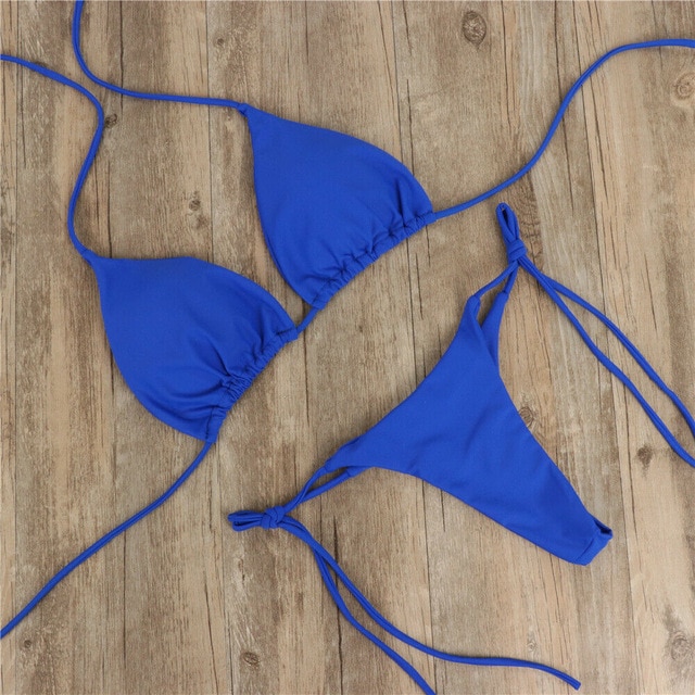 2020 Brazilian Women Mini Micro Bikini G-string Waist Thong Bandage Push up Strapless Hot Sexy Beachwear Mujer Swimsuit