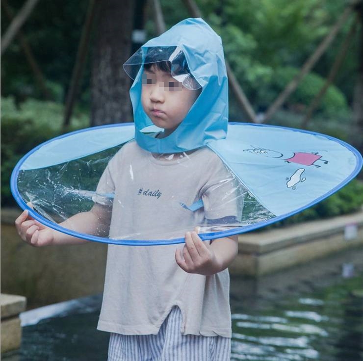 เสื้อกันฝนน่ารักUFOเด็ก ร่มหมวกสำหรับเด็ก หมวกกันฝน ชุดหมวกกันฝนเด็ก Boboraหมวกกันฝนเด็ก เสื้อกันฝนเด็ก ชุดกันฝนกันน้ำ ชุดเด็ก