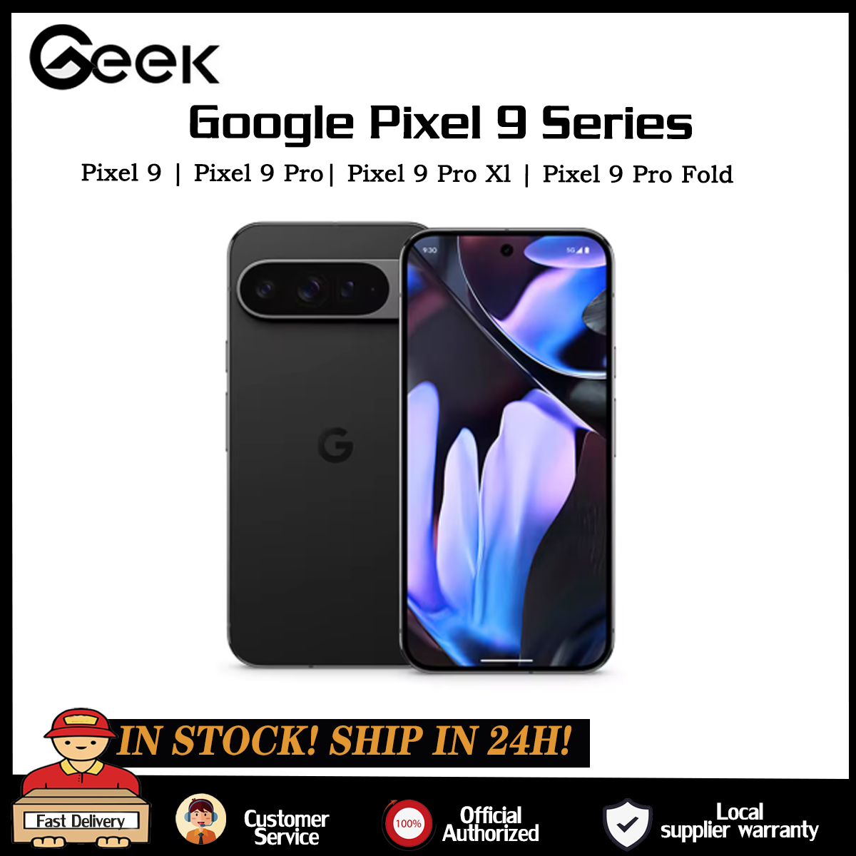 Google Pixel 9 / 9 Pro / 9 Pro XL / Google Pixel 9 Pro Fold Tw/Us Version 6.8 Inches Google Tensor G4 37W Wired 5060 Mah 50Mp+48Mp Ip68 Nfc Smartphone ราคา 25,864 บาท*ส่งฟรี