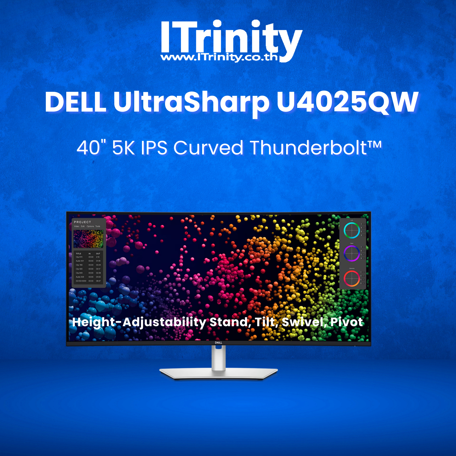 คอมพิวเตอร์และอุปกรณ์ Dell U4025QW UltraSharp 40 Curved Thunderbolt Hub Monitor เดลล์ จอมอนิเตอร์ จอโค้ง 39.7 นิ้ว IPS 5K 120Hz รับประกัน 3 ปี On-Site ราคา 69,990 บาท*ส่งฟรี