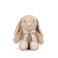Mchugs nơ dễ thương thỏ vải lông búp bê 7 inch huggable thỏ Thú nhồi bông đồ chơi màu be