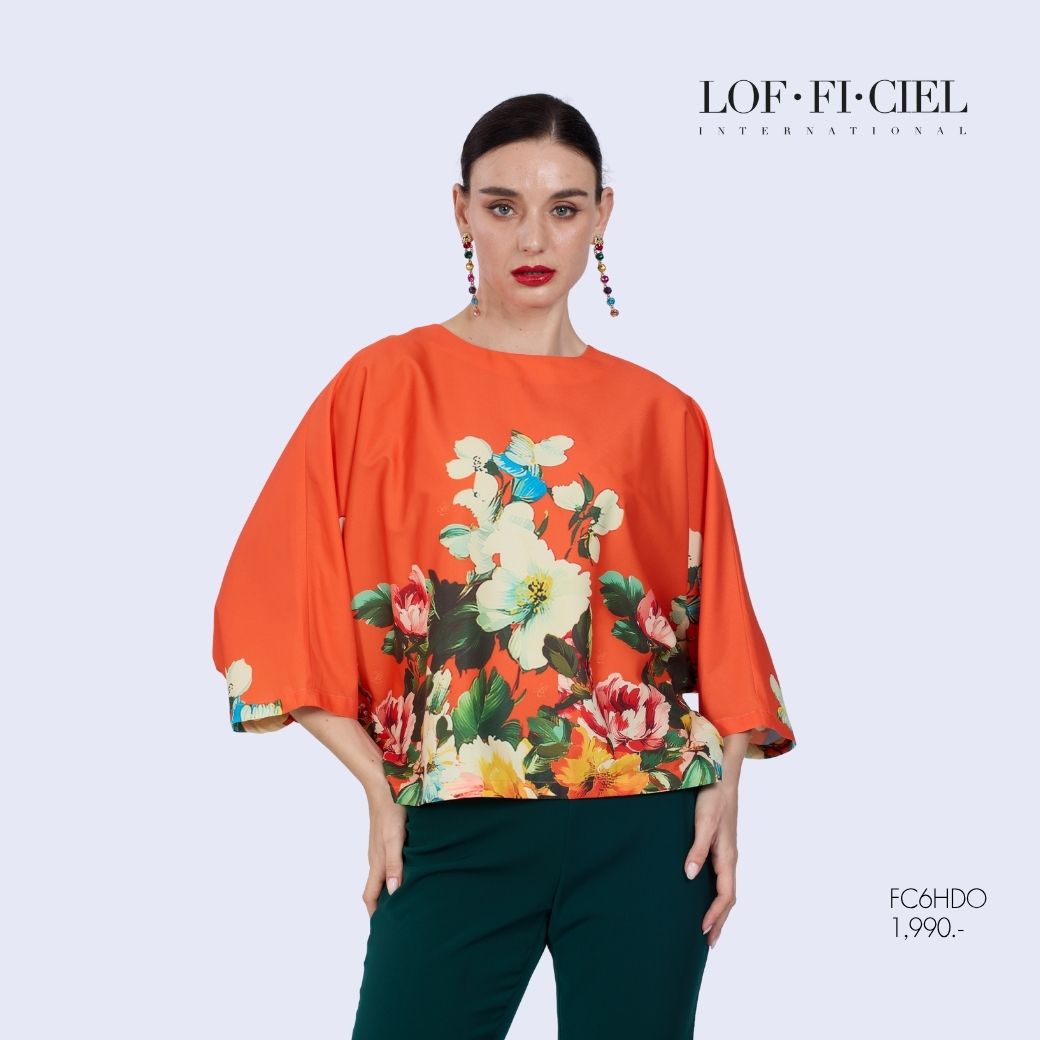Lof-Fi-Ciel Woman's Blouse Secret Garden Blouse Women's Shirt, Loose Fit, No Sleeves, Red-Orange Color, Fc6Hdo ราคา 1,990 บาท*ส่งฟรี