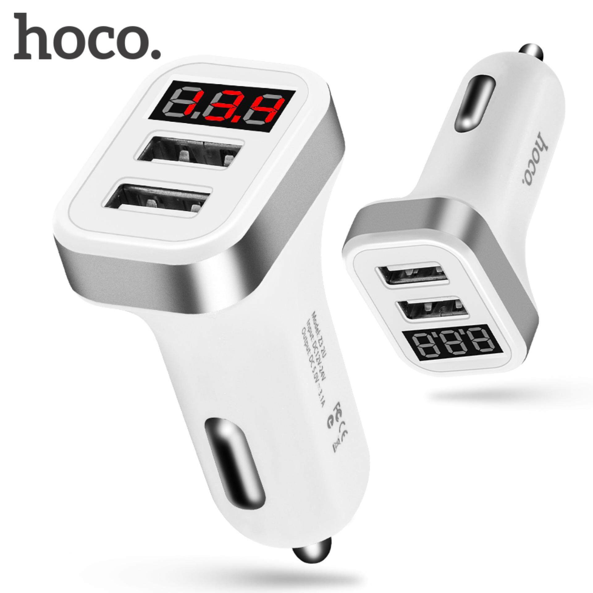 HOCO 12-24 โวลต์ USB รถชาร์จที่มีหน้าจอ LED สมาร์ทออโต้คาร์ชาร์จอะแดปเตอร์ชาร์จสำหรับ iPhone 7 ซัมซุง Xiaomi รถชาร์จโทรศัพท์มือถือ 5v3.1a