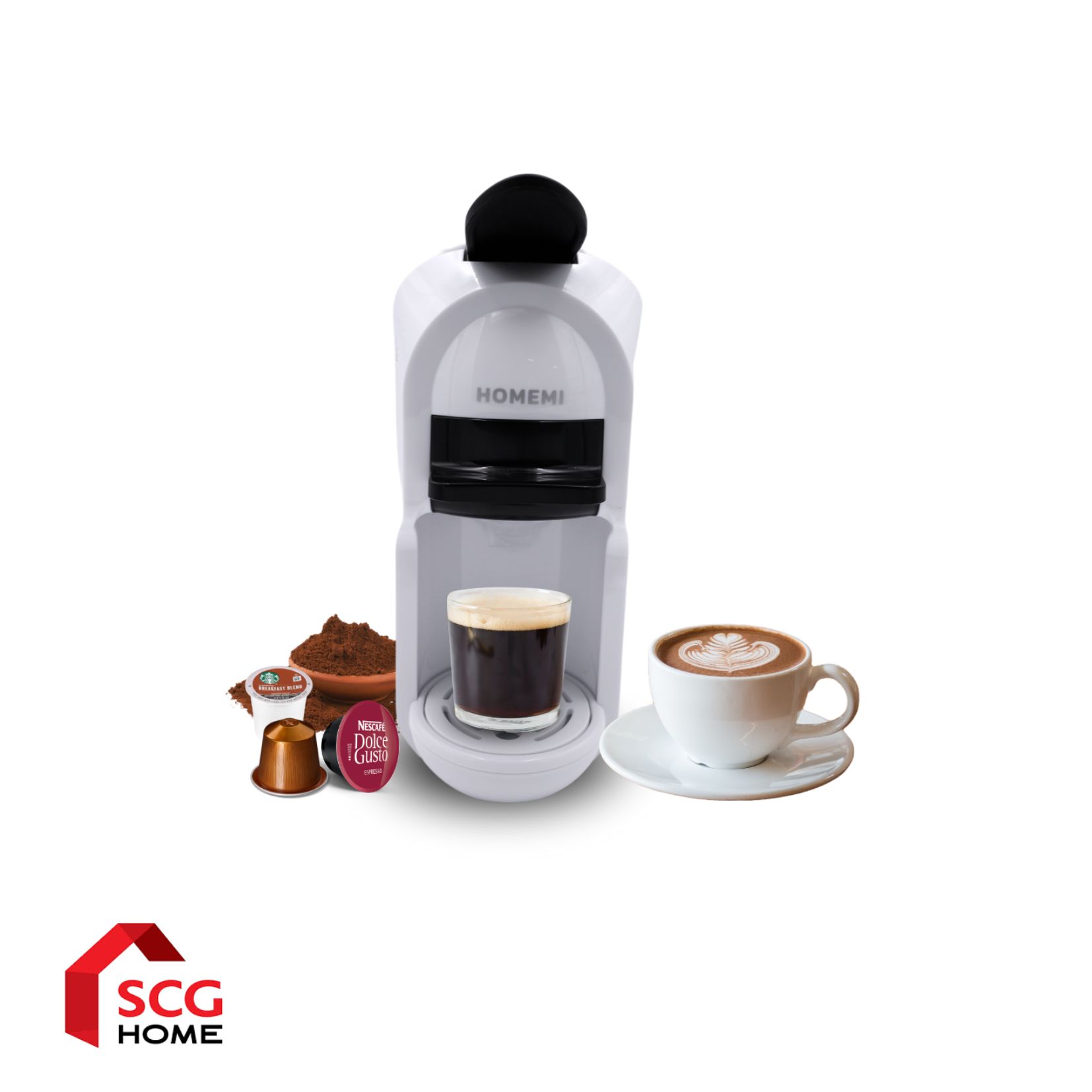 Homemi เครื่องชงกาแฟอัตโนมัติ 5 in 1 ราคา 2,990 บาท*ส่งฟรี