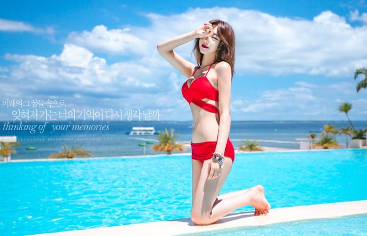 บิกินี่ Bikini ชุดว่ายน้ำทูพีช สไตล์เกาหลี ผ้าเนื้อดี ไขว์สายบราได้3แบบ
