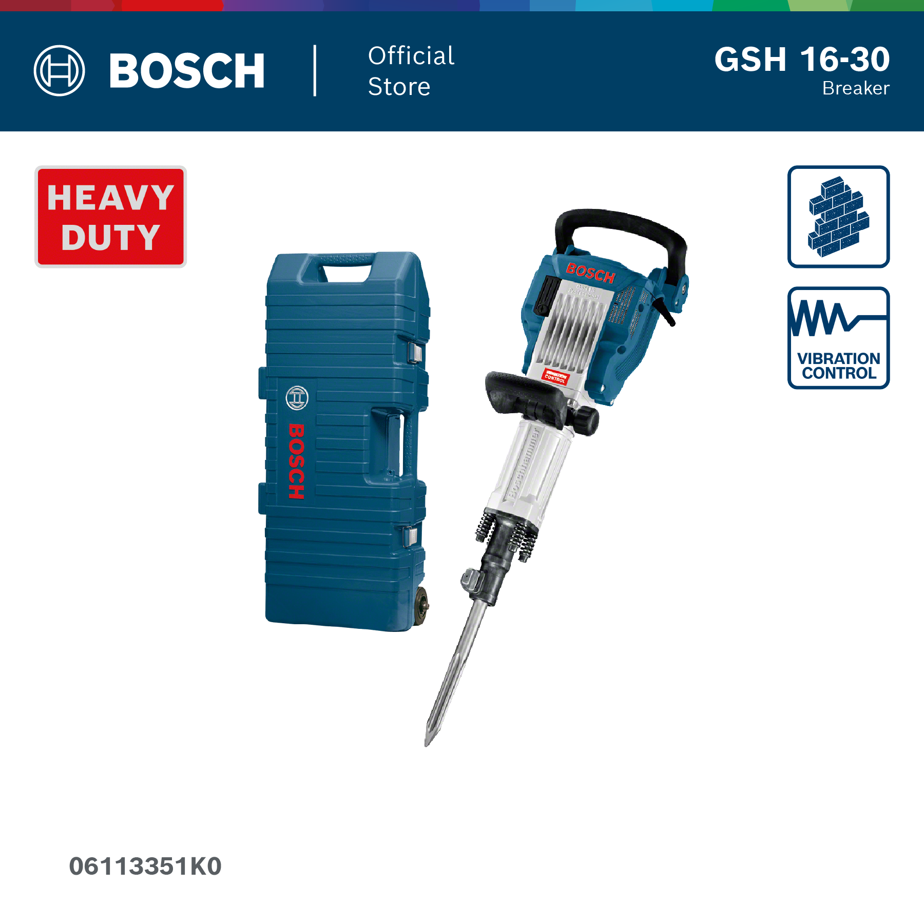 Bosch Gsh 16-30 Professional Electric Cement Extractor 1750W (Code 06113351K0) ราคา 53,800 บาท*ส่งฟรี