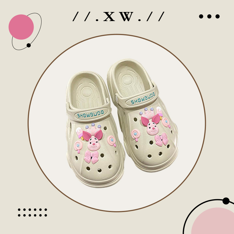 XWshop HOT🔥Shoes Fashion continued ัวjibbitz🦄🐳Big Head shoe stripe cute cartoon led trend super thick soles non-slip soft casual Holder ราคา 106 บาท*ส่งฟรี