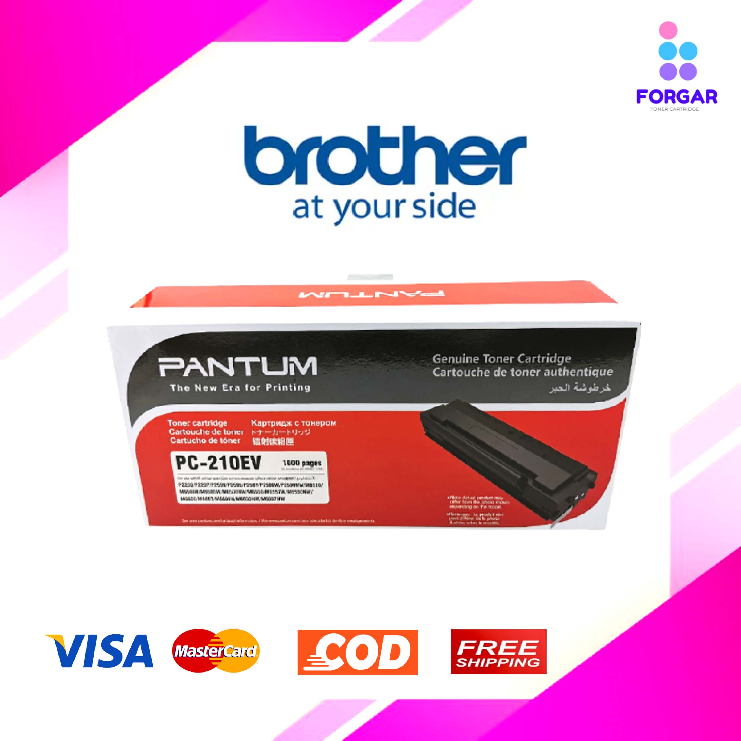 Toner PANTUM PC 210EV ForPANTUM : P2200 / P2207 / P2500 / P2505 / P2507 / P2500W / P2500NW / M6500 / M6500N / M6500NW / M6550 / M6557W / M6550NW / M6600 / M6607 / M6600N / M6600NW / M6607NW (ปริมาณการพิมพ์ 1,600 หน้า) ราคา 1,400 บาท*ส่งฟรี