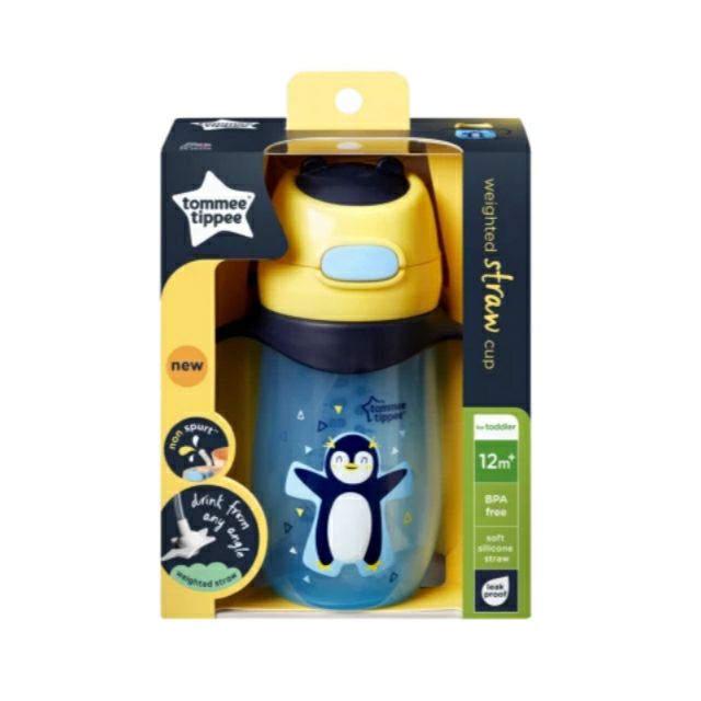 TommeeTippee Weighted straw / Handle Cup  Penguin/300ml/12m+   Fox/240ml/6m+