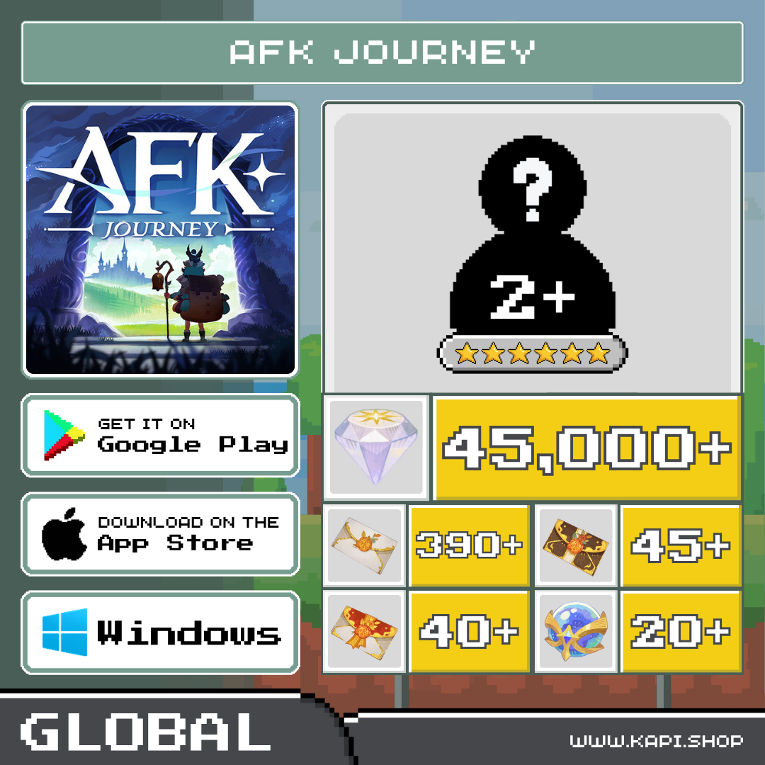 AFK Journey (Global) - 45,000+ Diamonds + Random 6-Star Characters or More. ราคา 50 บาท*ส่งฟรี