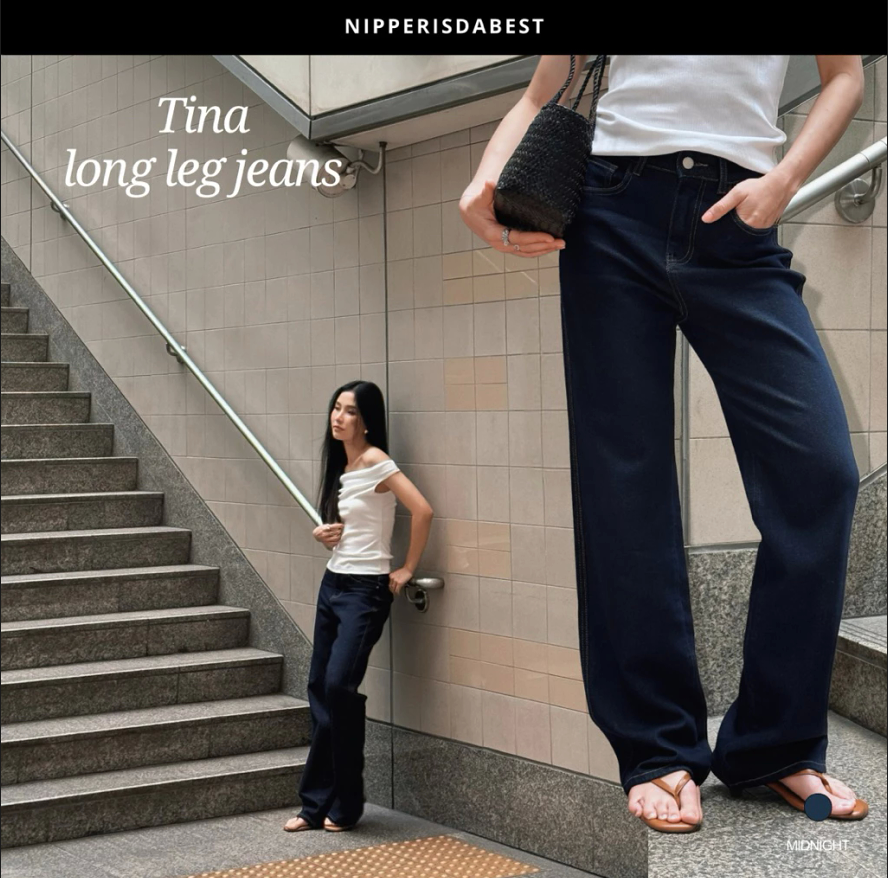 [Does Not Accept Returns of Pants] Nipperisdabest Tina Long Leg Jeans, Straight Fit, Dark Denim Color, Stretchy Fabric. # Npj710 ราคา 1,190 บาท*ส่งฟรี
