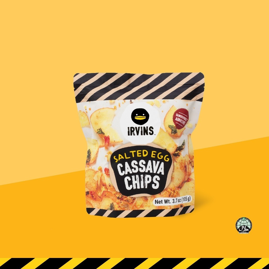 IRVINS มันสำปะหลังทอดกรอบเคลือบไข่เค็ม (Salted Egg Cassava Chips) ขนาด 105 g ราคา 250 บาท*ส่งฟรี