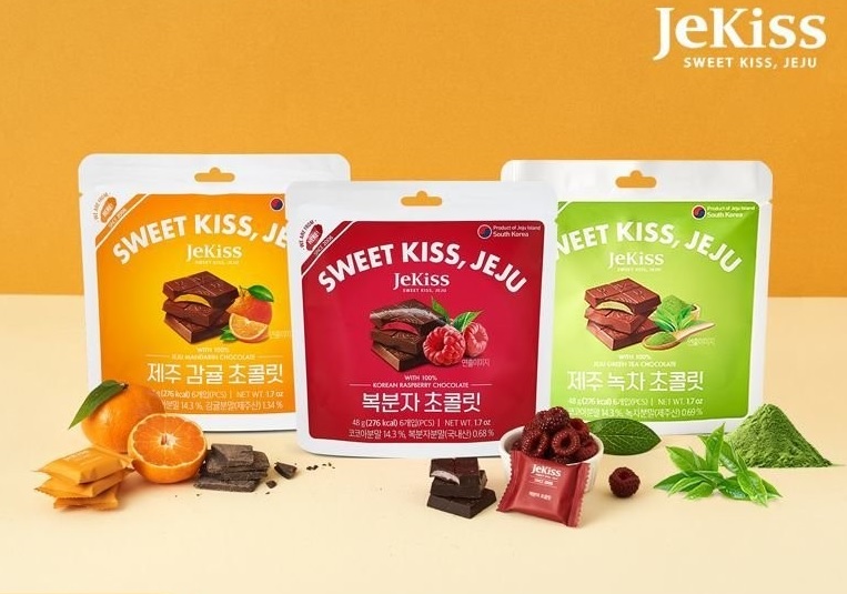 🍫 Jekiss Jeju, Chocolate Snacks from Jeju Island, South Korea. Green Tea Flavored Chocolate, Mandarin Orange Flavored Chocolate, and Raspberry Flavored Chocolate. 🍫 ราคา 129 บาท*ส่งฟรี