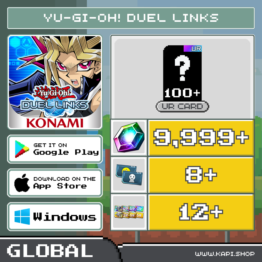 Yu-Gi-Oh! Duel Links (Global) - 9,999+ GEMS + Random Ur Cards 100 or More. ราคา 65 บาท*ส่งฟรี