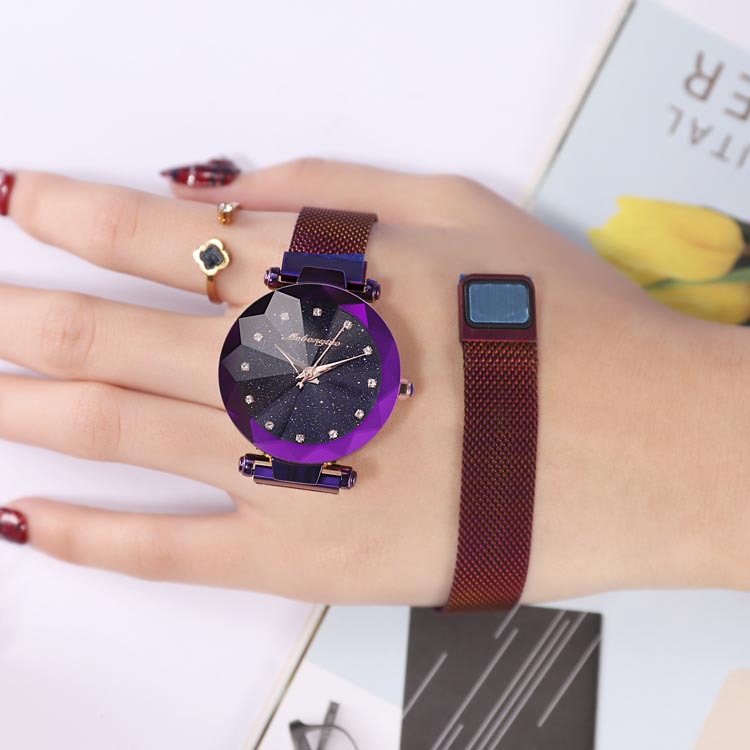 ลองดูภาพสินค้า Fashion Watch ถูกมาก นาฬิกาสไตล์เกาหลี นาฬิกา ผู้หญิง สวย แฟชั่นผู้หญิง สีน้ำตาล ทอง ดำ ม่วง น้ำเงิน แดง หน้าปัด ดาว จักรวาล กาแล็กซี่