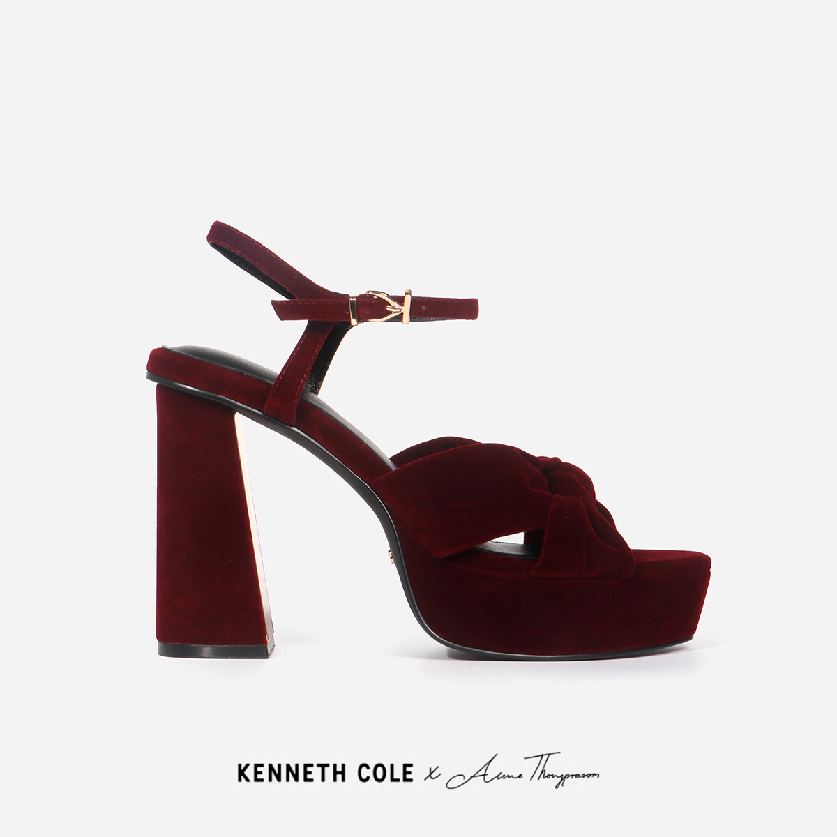 Kenneth Cole X Anne Thongprasom Women's High Heel Shoes Model Aurora Platform Cabernet Velvet Red (Hel - Kf85207Le-600) ราคา 5,990 บาท*ส่งฟรี