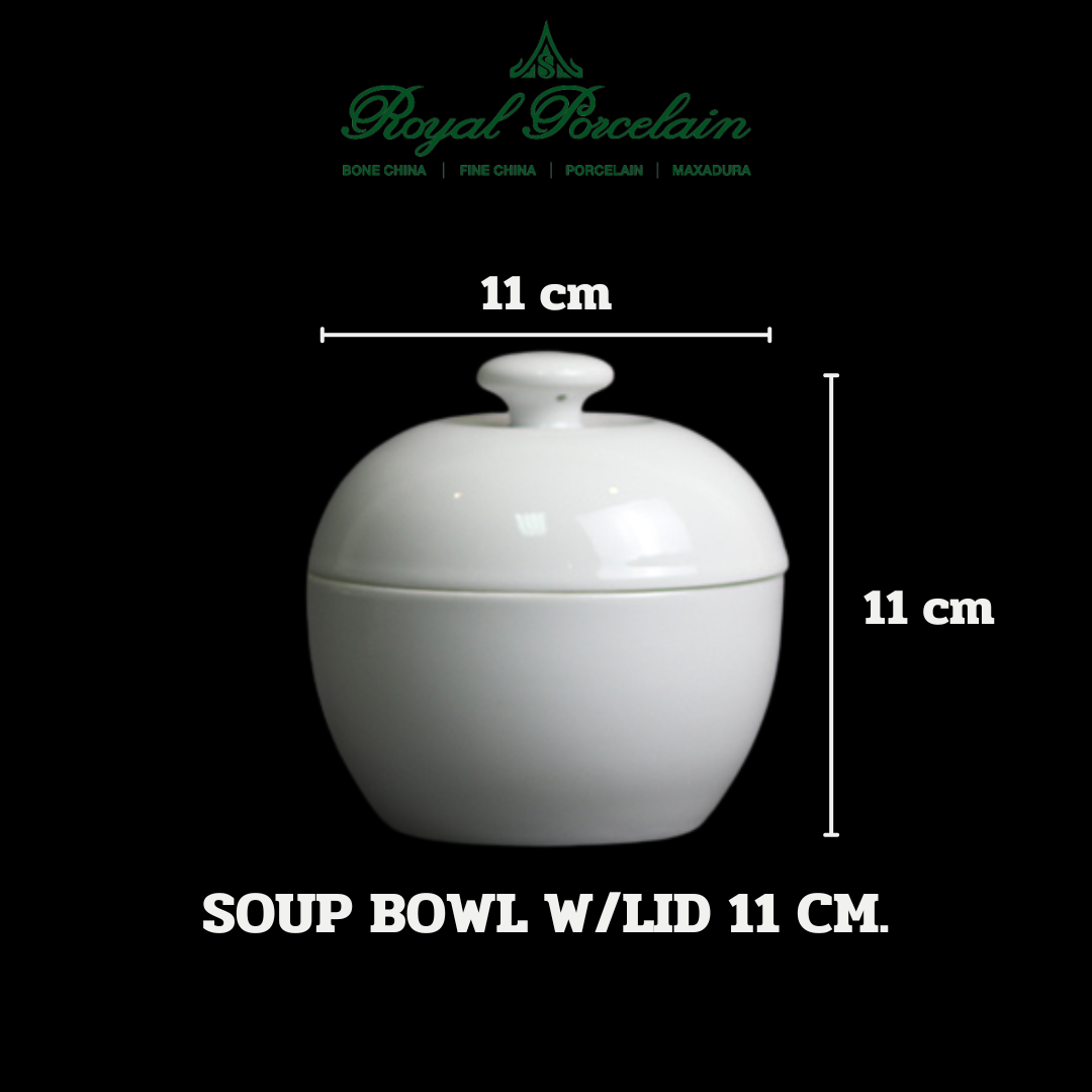 Royal Porcelain - SOUP BOWL ถ้วยซุปพร้อมฝาปิด เข้าไมโครเวฟได้ ราคา 127 บาท*ส่งฟรี