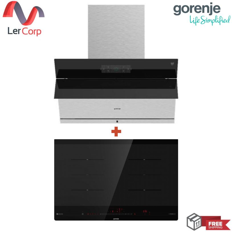 (Gorenje) เครื่องดูดควันติดผนัง 90 ซม. รุ่น PWHI93XGB + เตาอินดักชั่น 4 Zones รุ่น IS846BG ราคา 56,900 บาท*ส่งฟรี