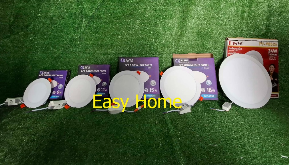 Recessed Ceiling Light, Led Panel Light, Round, Smooth Front, 9-24 Watts, Daylight 6500K ราคา 65 บาท*ส่งฟรี