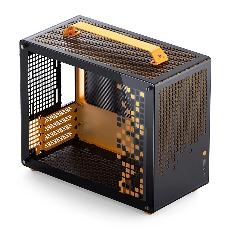 Jonsbo Z20 Microatx Compact Case Black Orange with Mesh Side Panel and Side Window ราคา 3,600 บาท*ส่งฟรี