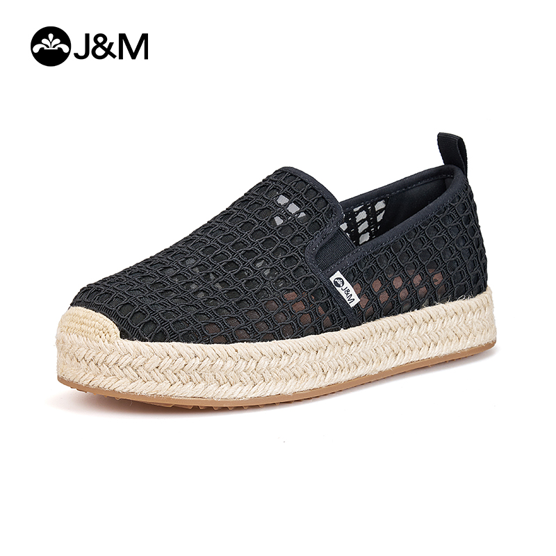 Joy&Mario Women's Loafers Hollowed-out Lightweight Slip-on Soft-soled Shoes Slip-on Fisherman Shoes ราคา 1,432 บาท*ส่งฟรี