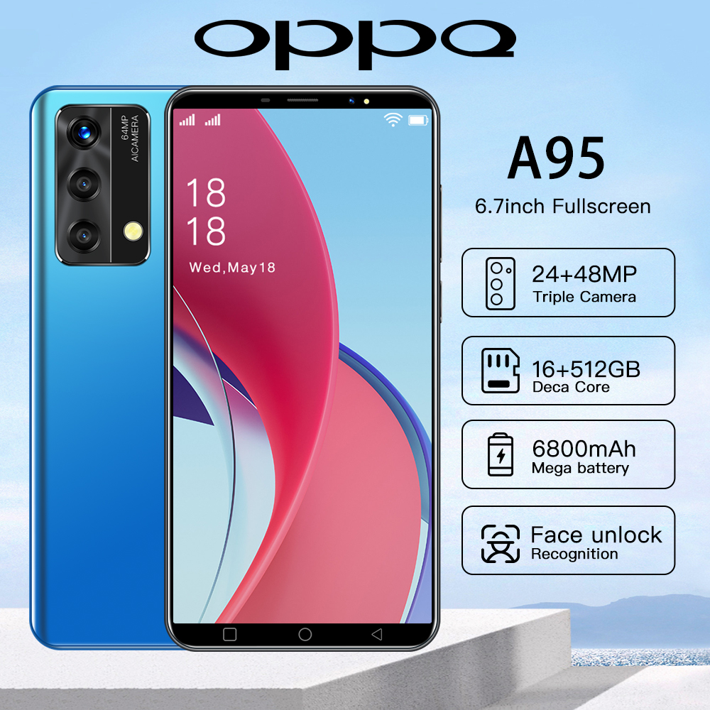 โทรศัพท์มือถือ 0PPQ A95 5G Smartphone 4G/5G 6.7นิ้ว วีดีโอสั้นเกมมือถือ โทรศัพท์สมา แรม12GB รอม512GB รองรับ2ซิม Android11.0 โทรศัพท์ถูกๆ Mobile phone โทรศัพท์สำหรับเล่นเกม โทรศัพท์ ถูกๆ ดี ราคา 699 บาท*ส่งฟรี