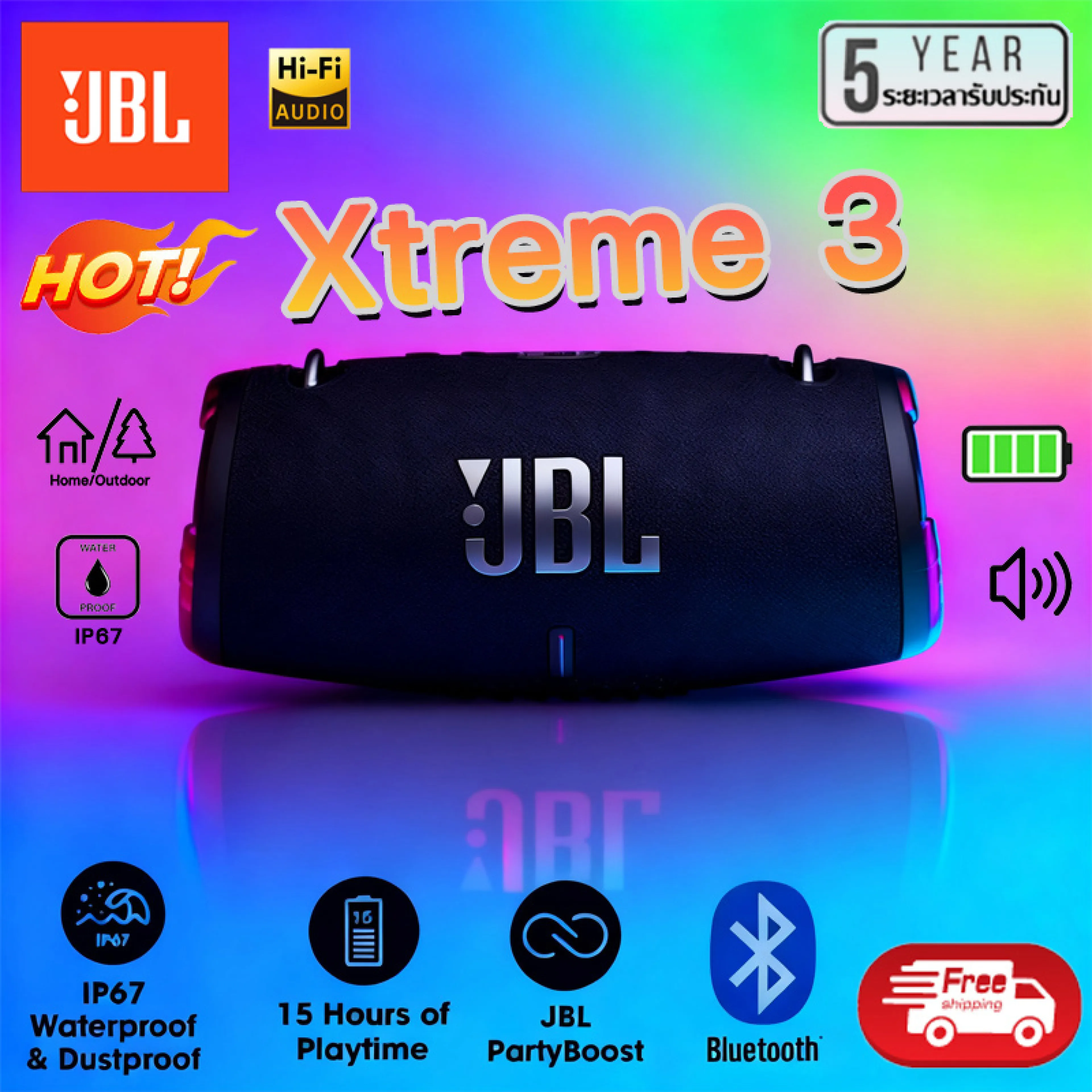 ⚡ Promotion ⚡ Xtreme 3 Speaker, Bluetooth Speaker, Waterproof, Dustproof, Wireless Bluetooth, Waterproof to Ip67 Level, Portable Cable with Shoulder Strap, Heavy Bass Speaker, Bluetooth Wireless Speaker