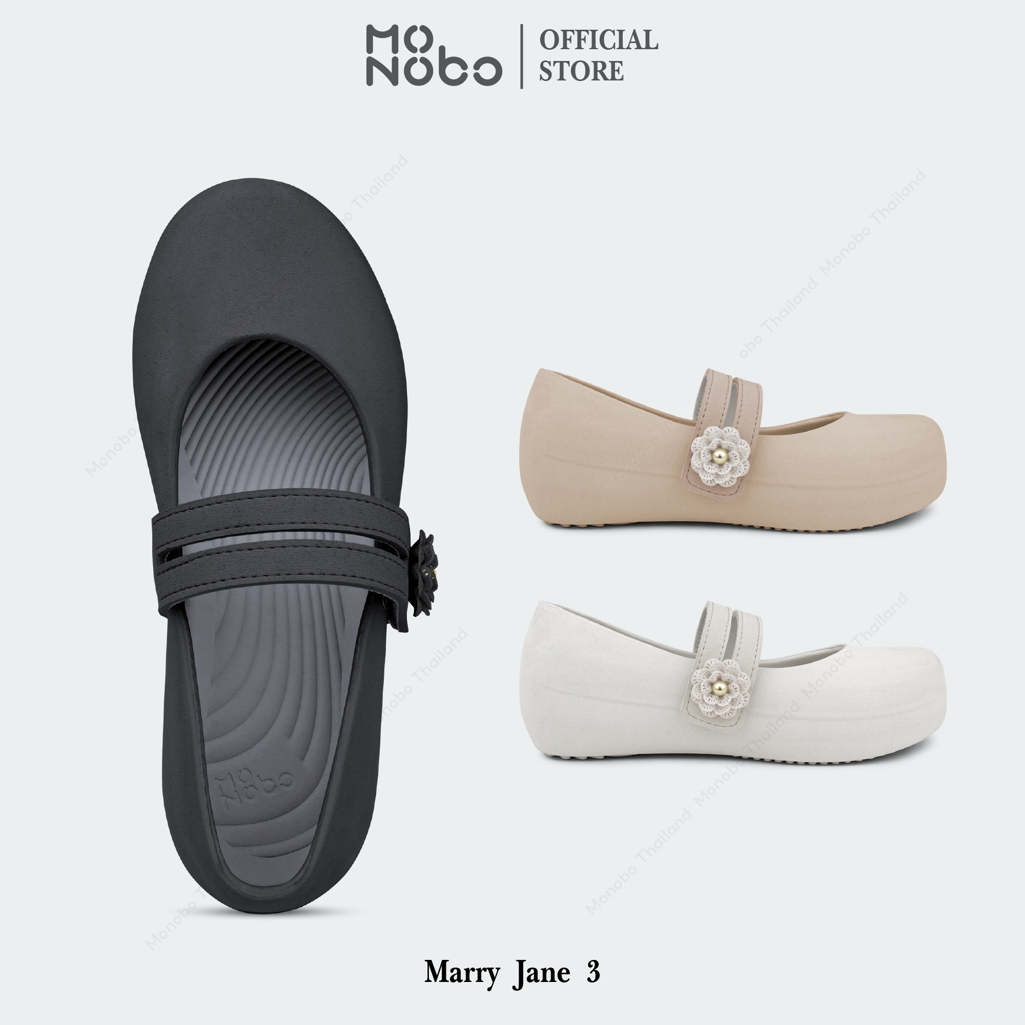 Monobo Model Mary Jane 3, Fashionable Slip-On Sandals, 100% Genuine. ราคา 890 บาท*ส่งฟรี