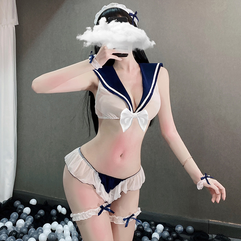 ชุดนักเรียนเซ็กซี่ รุ่น 6911 แดง/น้ำเงิน Cosplay Sexy Student Costume ชุดนอนเซ็กซี่ ชุดนอนผู้หญิง ชุดนอนเอาใจสามี ชุดคอสเพลย์ Lovely Horse Sexy Underwear