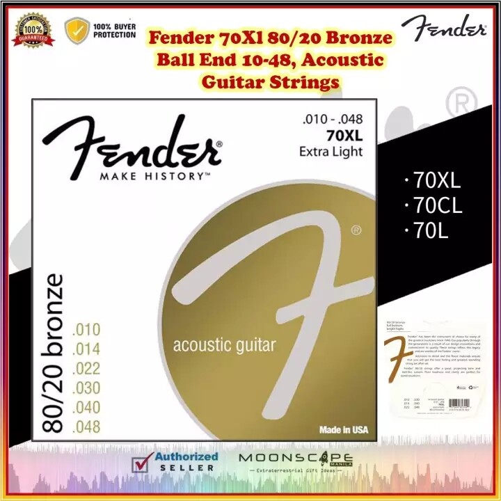 ข้อมูลเพิ่มเติมของ สายกีต้าร์ 6 ชิ้น, สายกีต้าร์ Fender 70XL สายกีต้าร์โปร่ง