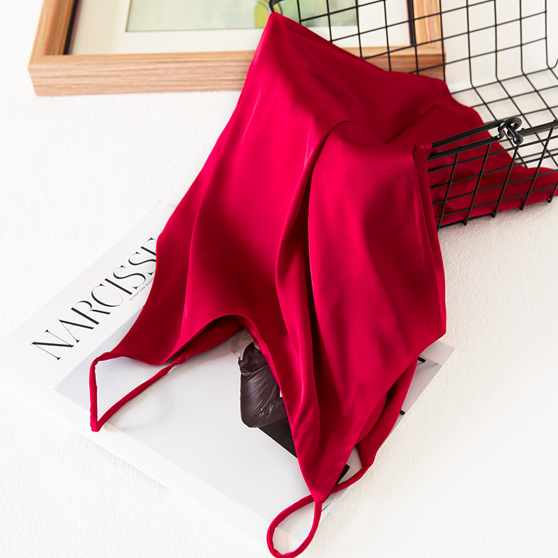 Hot Summer Artificial Silk Camisole Vest Bottoming SilkVCollar Backless Sleeveless Tank Top