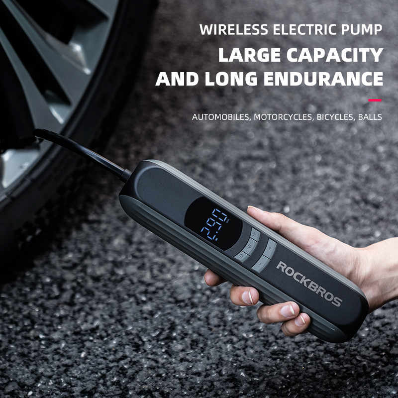ROCKBROS Intelligent Electric Pump High-Pressure Portable Illumination Automatic Bicycle Pump Car Motorcycle Car Air Pump Home Type-C Charging Bicycle Accessories ราคา 1,949 บาท*ส่งฟรี