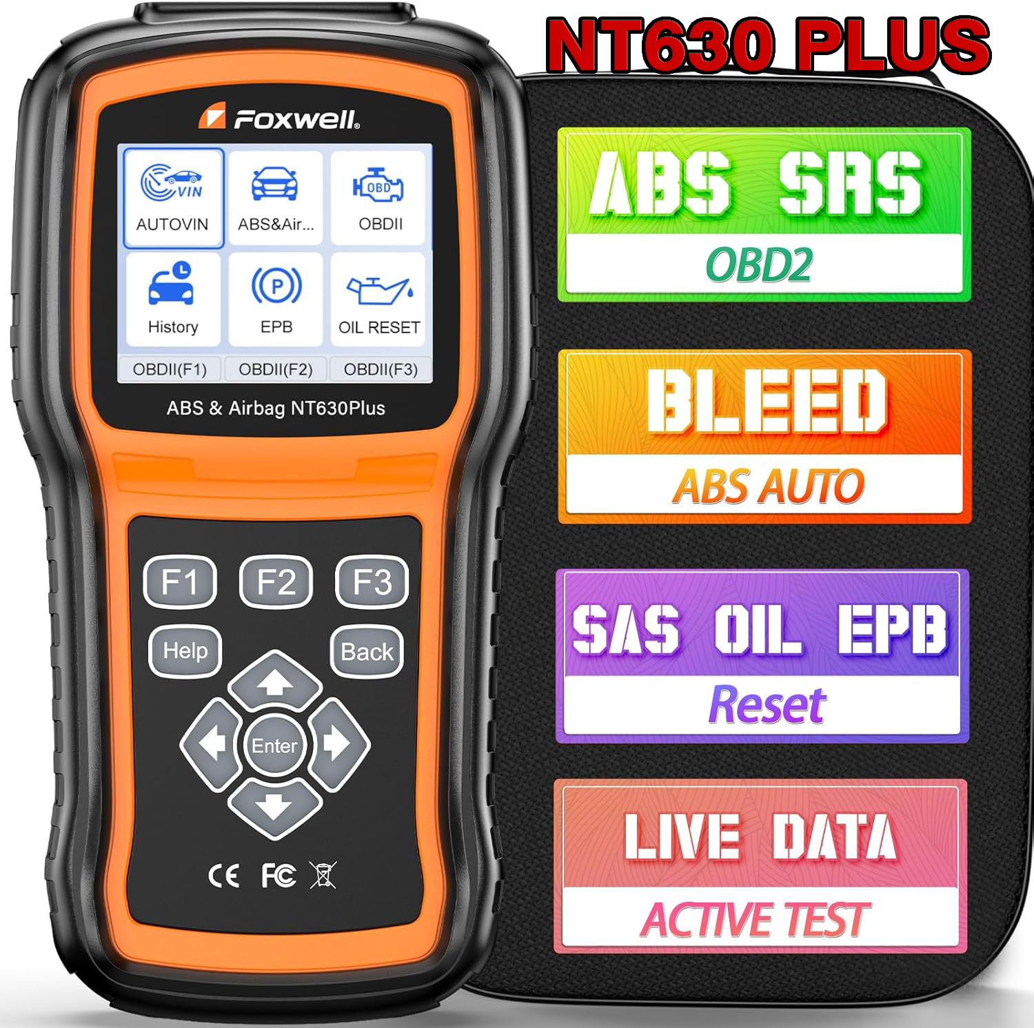 Foxwell Nt630 Plus Obd2 Car Scanner Abs Srs System Diagnosis Active Test Tool Abs Bleeding Sas Epb Oil Reset Fault Code Reader Automatic Air Purge Scan Tool ราคา 4,200 บาท*ส่งฟรี