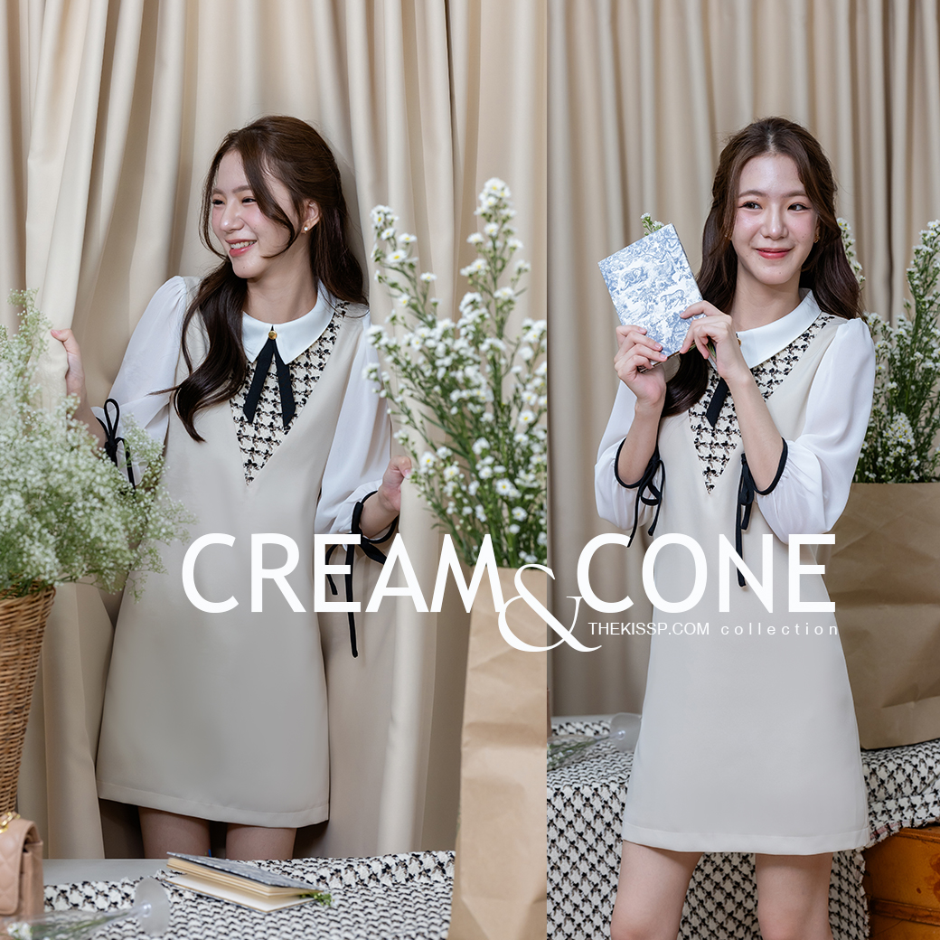 Lazakissp : Cream & Cone'Dress ราคา 1,050 บาท*ส่งฟรี