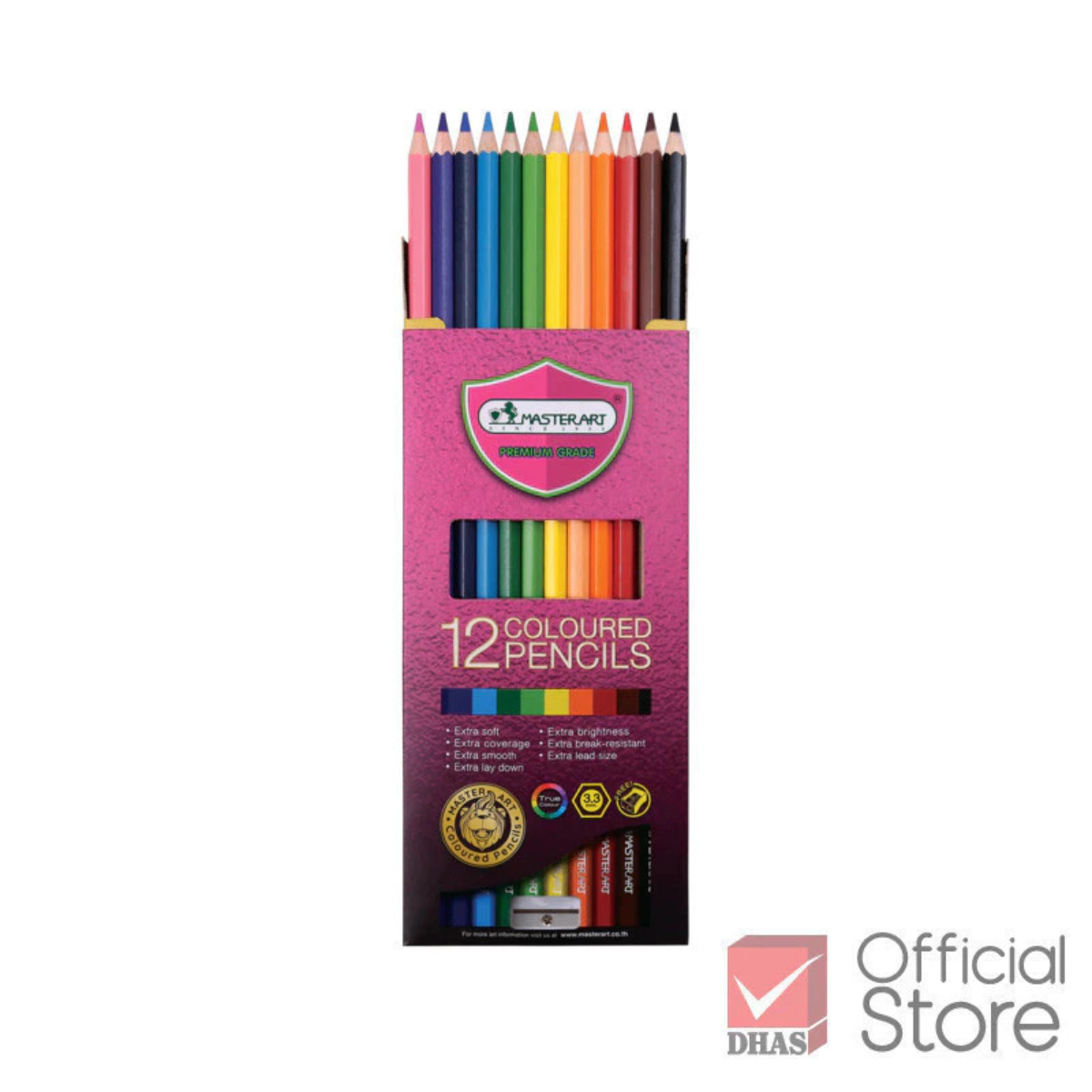 Master Art สีไม้ ดินสอสีไม้ แท่งยาว 24 สี รุ่นใหม่ จำนวน 1 กล่อง