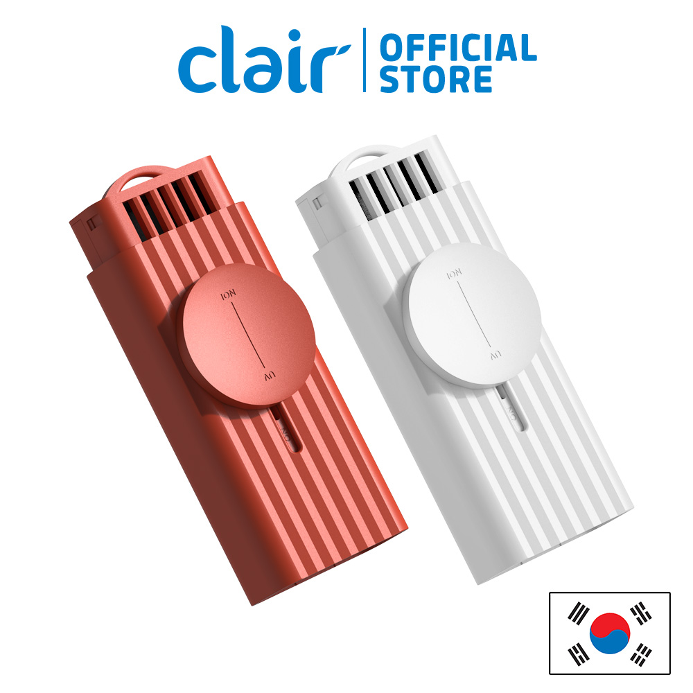 [CLAIR] IU Portable RED, Rechargeable Dual Sterilizer with UVC LED light & Plasma Ionizer for Home, Bathroom, Office, Hotel, Travel, Public Transportation, removes 99% of Microbes, Germs, Bacteria, Viruses, odor eliminator ราคา 2,210 บาท*ส่งฟรี