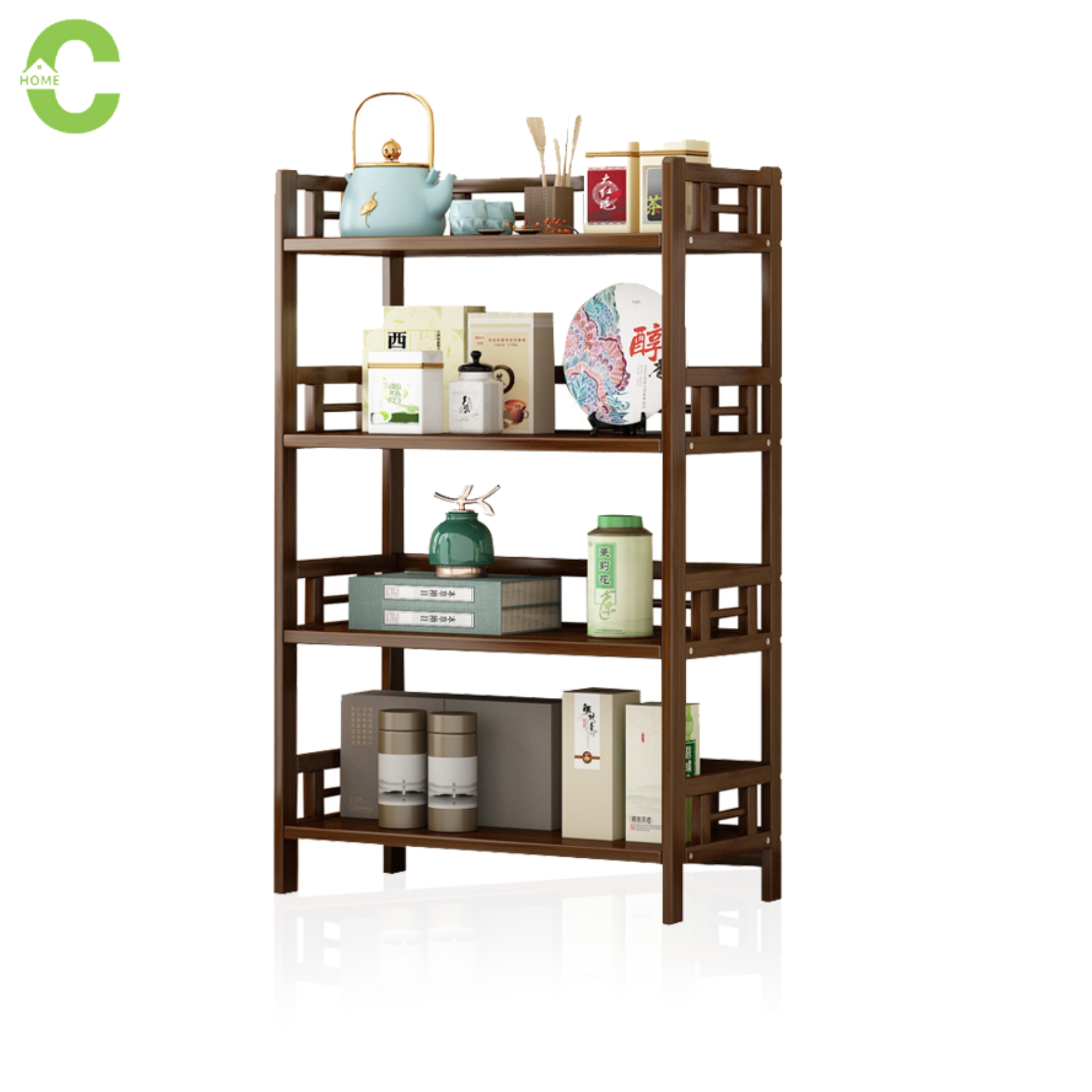 HOMEC ชั้นวางของไม้ ชั้นไม้วางของ ชั้นวางของในครัว ชั้นวางของ 4 ชั้น ชั้นวางของมินิมอล 3ชั้น 4ชั้น แข็งแรง ทนทาน จัดของได้เป็นระเบียบ ราคา 999 บาท*ส่งฟรี