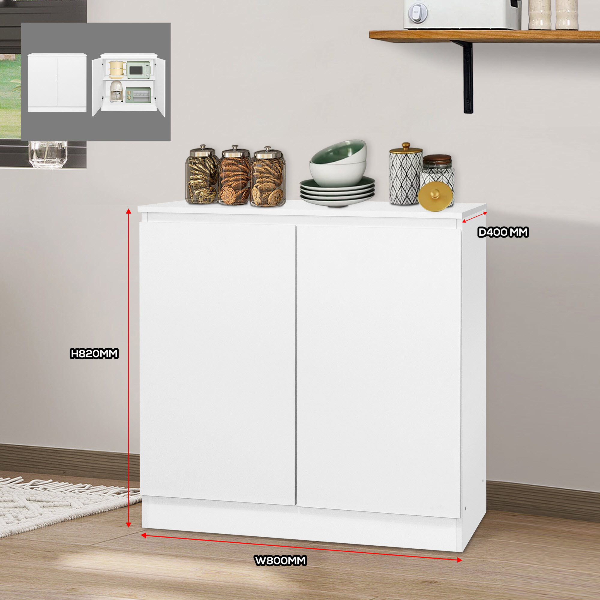 Tomato Home ตู้ห้องครัว Casper 2dr low kitchen cabinet กว้าง80ซม | ตู้วางพื้นเก็บของในห้องครัว | มินิมอลดีไซน์ สวยดูดีเรียบง่าย ราคาประหยัด ราคา 1,440 บาท*ส่งฟรี