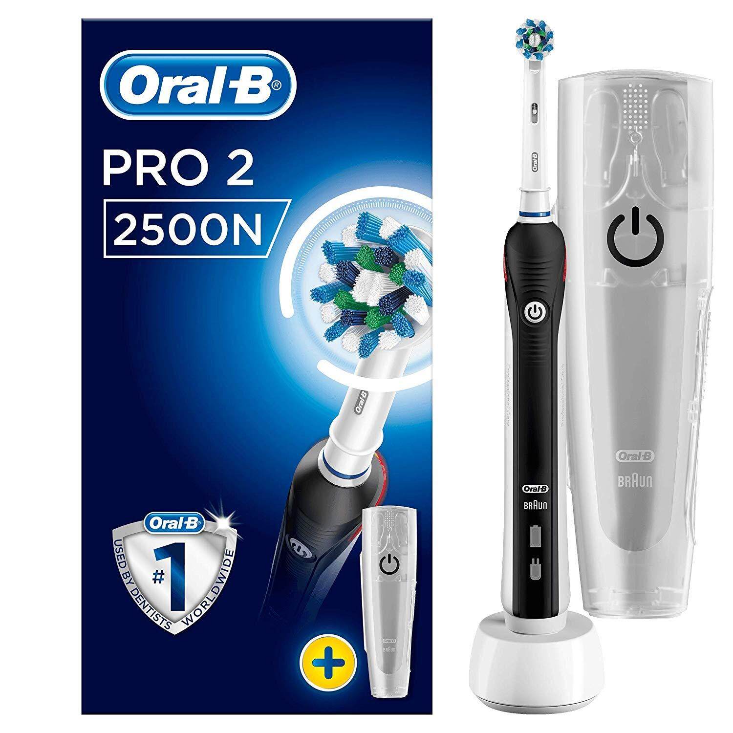 แปรงสีฟันไฟฟ้า ช่วยดูแลสุขภาพช่องปาก หนองบัวลำภู แปรงสีฟันไฟฟ้า Oral B Pro 2 2500N CrossAction Electric Toothbrush Rechargeable