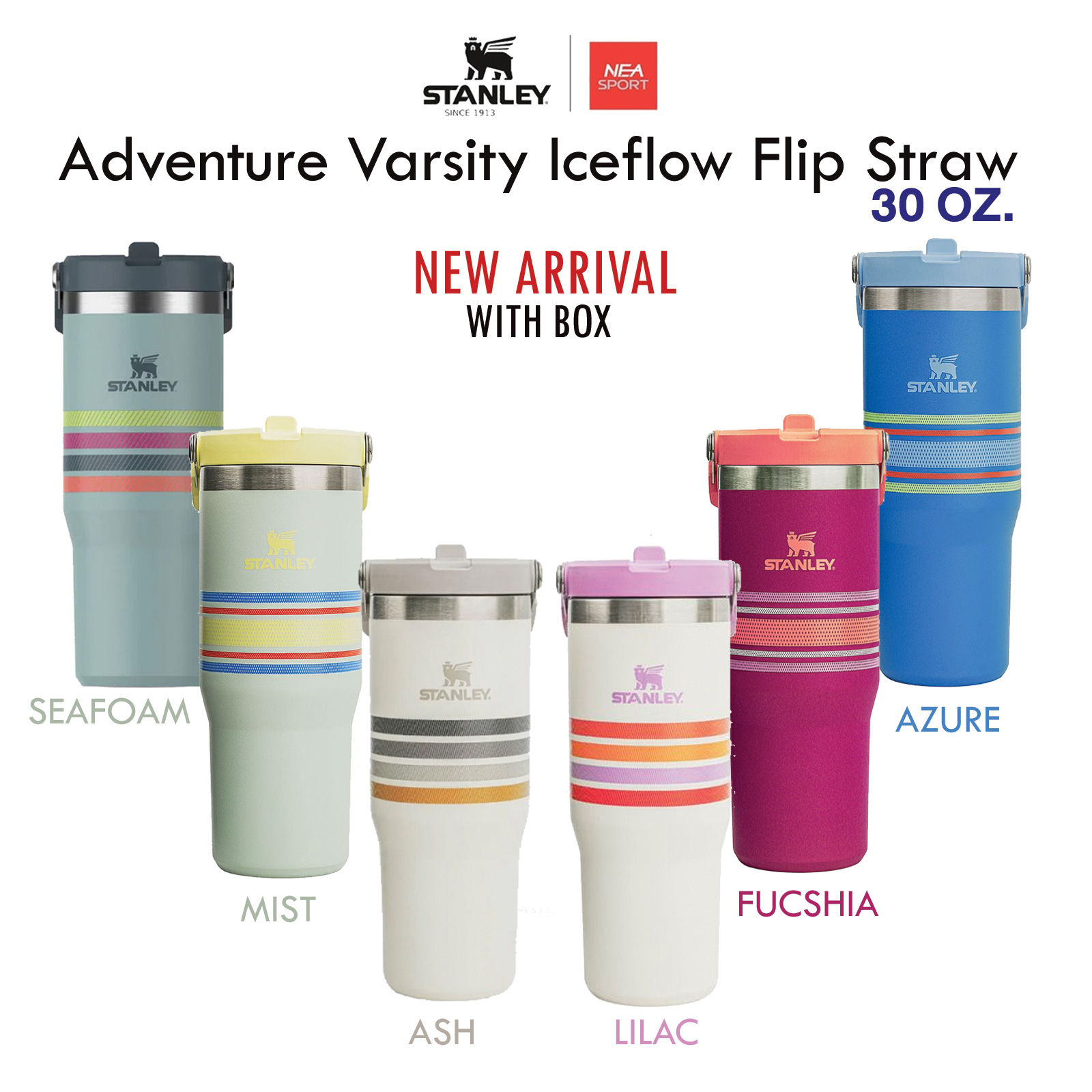 STANLEY The Varsity Iceflow flip Straw Tumbler - 30 OZ แก้วเก็บความเย็น แสตนลีย์ แท้ ราคา 1,895 บาท*ส่งฟรี