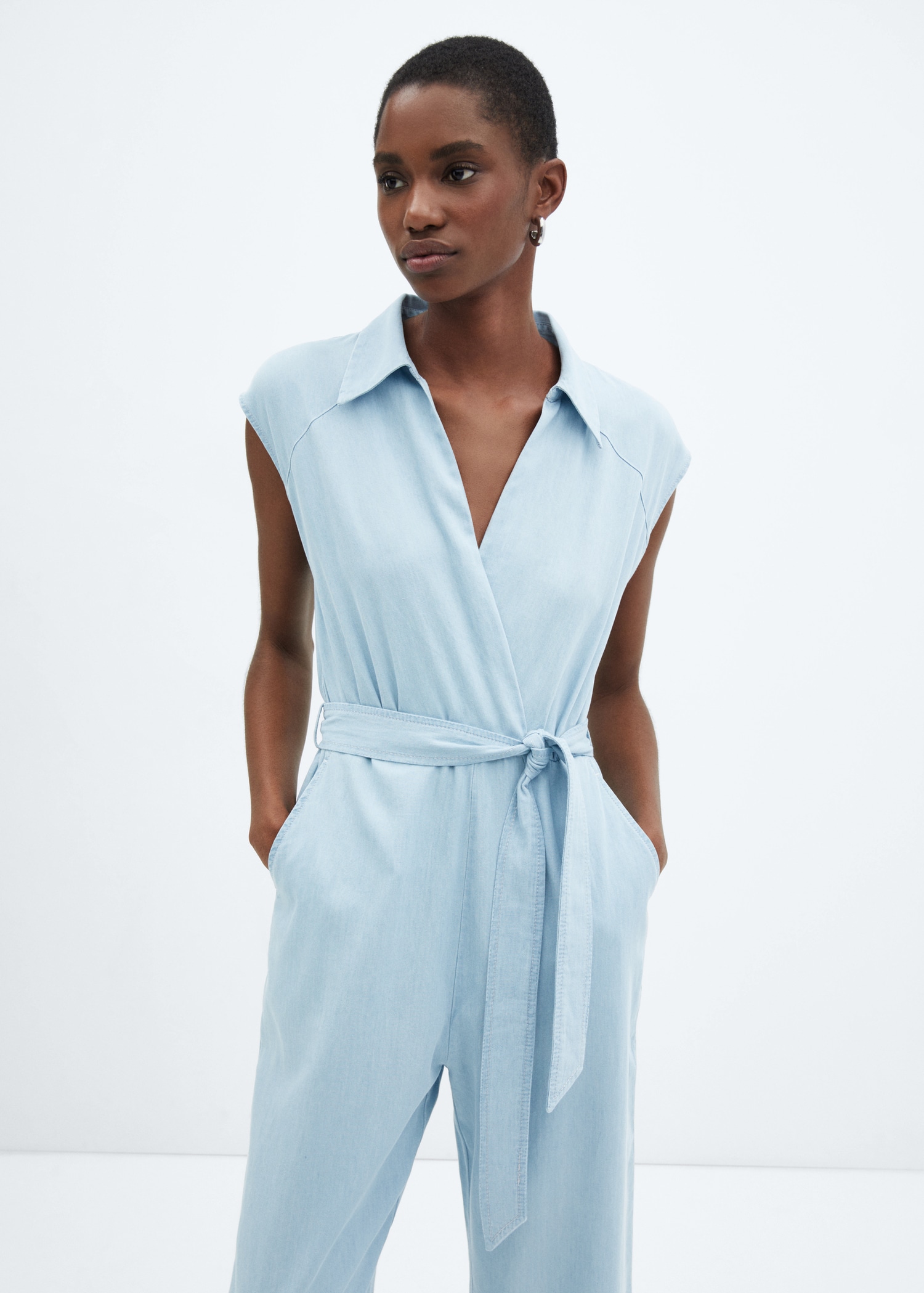 [MANGO] ONE-PIECE SUIT TEN-H / จั๊มสูท Denim jumpsuit with belt รุ่น TEN-H Ref: 67060423 ราคา 1,453 บาท*ส่งฟรี