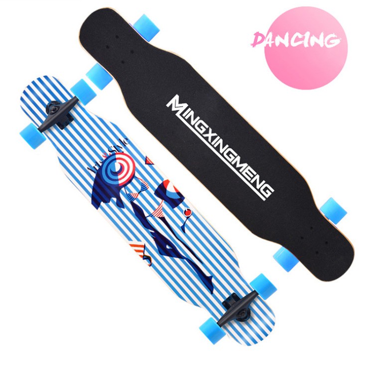 โปรโมชั่น Skateboard สเก็ตบอร์ด สเก็ตบอร์ดยาว สเก็ตบอร์ดสำหรับเล่นบนถนน ลองบอร์ด (107cm Freestyle longboard skateboard ) พร้อมส่ง ราคาถูก สเก็ตบอร์ด สเก็ต