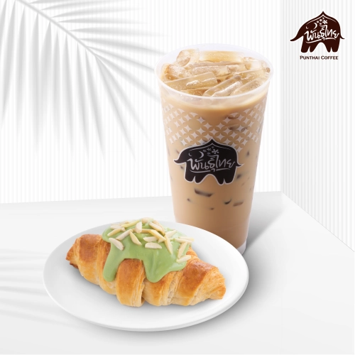 E-voucher Punthai Iced  Espresso or Iced  Punthai Lover Tea with Croissant พันธุ์ไทย เอสเพรสโซเย็นหรือพันธุ์ไทย เลิฟเวอร์ที คู่ ครัวซองต์