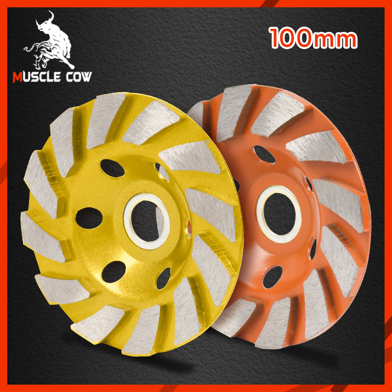 ใบเจียรปูน Muscle Cow ขนาด 4 นิ้ว ใช้สำหรับเจียรปูน ขัดพื้นคอนกรีต ปรับแต่งพื้นปูน ขัดลบคมหินแกรนิต หินอ่อน หินทราย กระเบื้อง แกรนิตโต้ และสามารถใช้ได้ทั้งแบบเปียกและแห้ง ผลิตจากเม็ดเพชรคุณภาพ สองสีจัดส่งแบบสุ่ม ราคา 71 บาท*ส่งฟรี